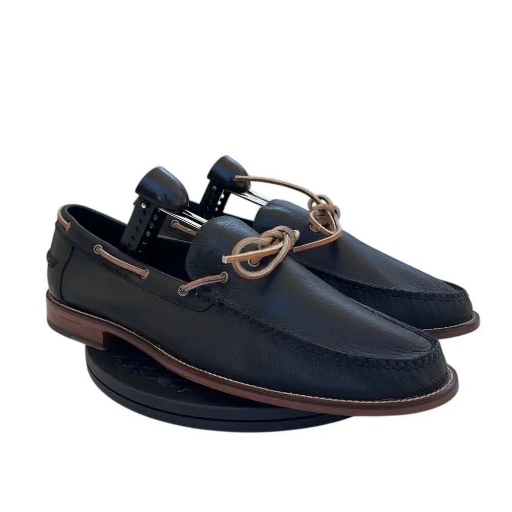 Mens Cole Haan x Todd Snyder Leather Classic Comfort Boat Shoes SZ 12M Black